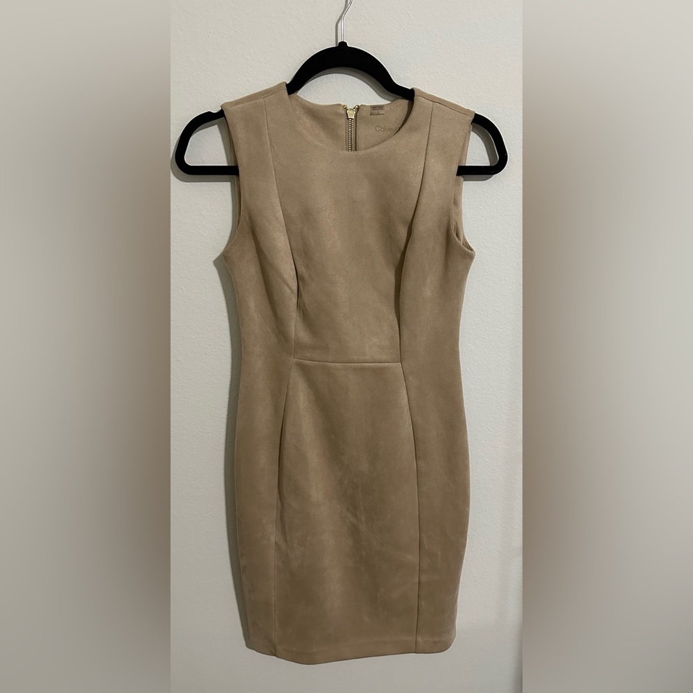 Calvin Klein Tan Faux Suede Dress
